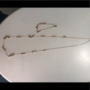 Michael Kors long necklace and bracelet set